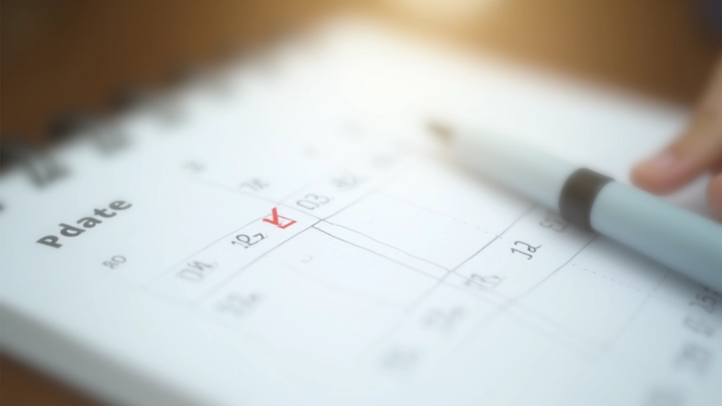 Tracking calendar with daily marks showing progress over several weeks of habit replacement