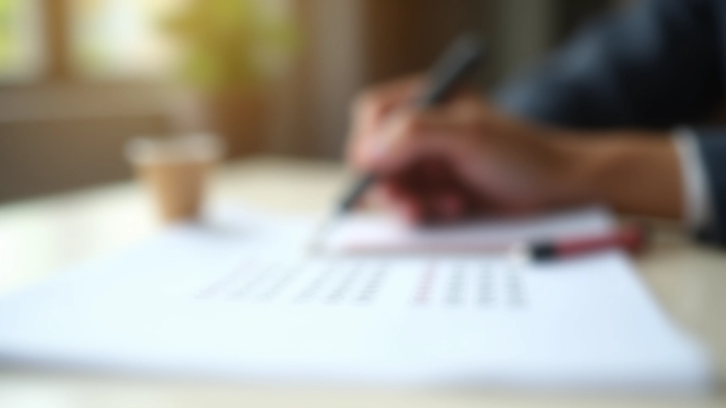 Close-up of hand holding pen marking progress on a simple habit tracker chart with checkmarks